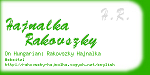 hajnalka rakovszky business card